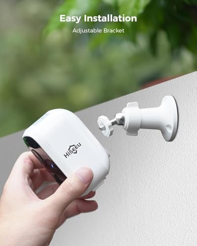 Hiseeu Solar Security Cameras Wireless Outdoor System, 4 Cam-Kit, Expandable to 10CH, No Monthly Fee, Solar-Powered, Home Security Cameras System with 2K Color Night Vision, Easy Setup, 2.4G & 5G WiFi