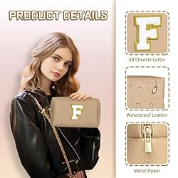 TOPEAST Initial Makeup Bags for Women, Personalized