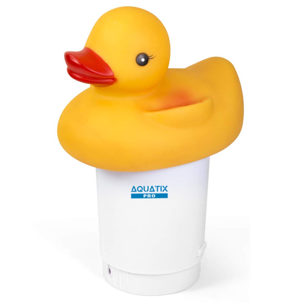 Aquatix Pro Large Capacity Pool Chemical Dispenser Duck Design Strong Floating Chlorine Dispenser for Indoor & Outdoor Swimming Pools, Up to 3" Bromine Tablet Holder, Suitable as a Spa Chlorinator