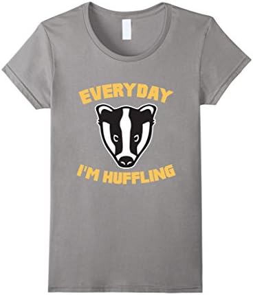 Women's Everyday I'm Huffling Huffle Badger Cute Funny Animal Graphic T-Shirt Small Slate
