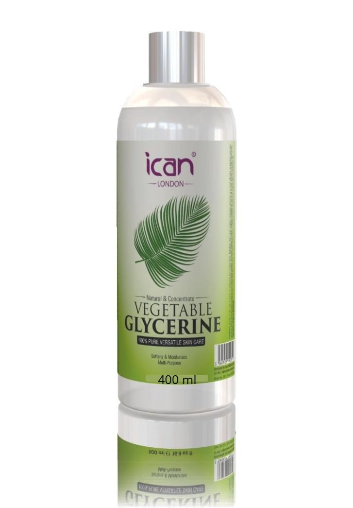 ICAN LONDON 100% Natural & Concentrate Vegetable Glycerine For softens & Moisturizes the skin (400ML)