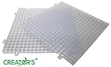 Creator's Waffle Grid 2-Pack - Solid Bottom Translucent/Clear Modular Surface - Glass Cutting, Small Parts - Liquid Containment, Grow Room - For Home, Office, Shop - Works With Creator's Products