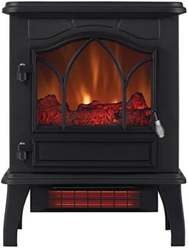 Electric Infrared Quartz Black Metal Body Stove 5200 BTU Heater with Adjustable Thermostat
