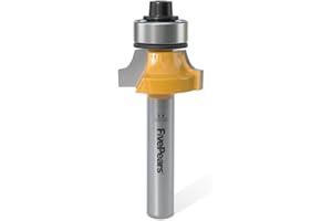 FivePears 3/16" Radius Roundover Router Bit 1/4 Inch Shank, Round Over Router Bit for Edging Forming Rounding.