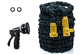 Newest 25'Ft COMMANDO HOSE Mark II Expandable Hose heavy Duty Expanding Hose+ a Gift Spray Nozzle Solid Brass Ends, Strongest fabric on the Market