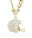 L & L Nation Chain Pendant 14K Gold Plated Football Chain Helmet Pendant Necklace Iced Out Pendant with 24