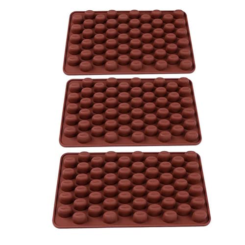Selecto Bake 55 Mini Coffee Bean Silicone Mold Bakeware Baking Chocolate Pastry Decoration Ice Candy Butter Jello Making Homemade Mould Pack of 3