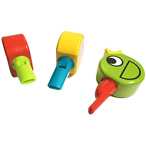 Tcplyn Premium Quality Wooden Bird Whistle for Kids Musical Instrument Educational Toys for Whistles Large Boys and Girls for Party Buttons for Bags Filler Random Color 1Pz