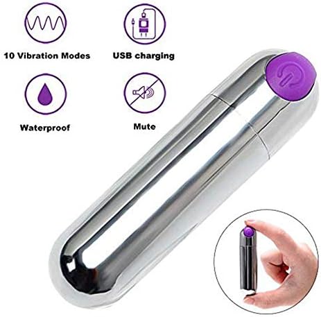 Wivilly 10 Speeds Vibrating Bullets for Women Rechargeable Waterproof-Silver 02151