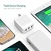 USB Wall Charger 3-Port 30W RAVPower Travel Charger Multi Port USB Charger, Charging Adapter, Compatible Xs XS Max XR X 8 7 Plus, iPad Pro Air Mini, Galaxy S9 S8 Note 8 and More, White