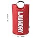 DOKEHOM 82L Large Laundry Basket (6 Colors), Collapsible Fabric Laundry Hamper, Foldable Clothes Bag, Folding Washing Bin (Red, L)