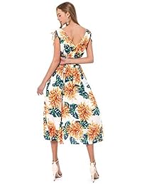 Vestido bohemio para la playa para mujer, vestido largo talla grande Wantdo