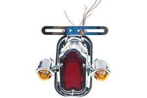 BHYSHOP Chrome Tombstone Metal Tail Light Turn Signal For Harley Chopper FLSTN FLSTSC Custom