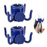 TAGVO 2 Pack Beach Umbrella Hanging Hook, 4-prongs Plastic Umbrella Hook Hanging for Towels/Hats/Clothes/Camera/Sunglasses/Bags-Durable, Fit for Beach,Camping Trips (Blue- 2 Pack)