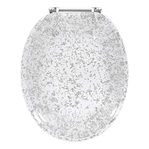 Ginsey Home Solutions Elongated Resin Toilet Seat, Silver Foil Pricepulse