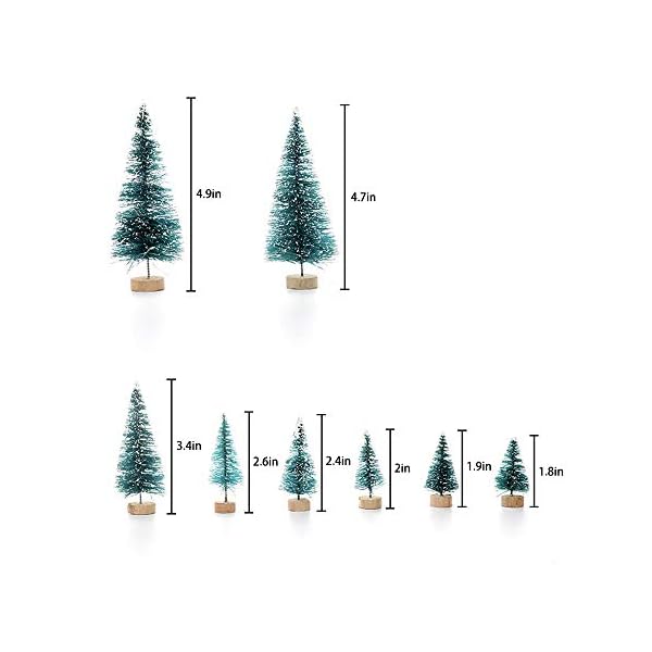 Xueliee Mini-Sisal-Schnee-Frostbäume, Flaschenbürste, Bäume, Kunststoff, Winter, Schnee, Ornamente Tischbäume  (34 Pcs) – Bild 8