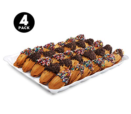 image for silver collection Rectangular White Plastic Trays, Disposable Serving 