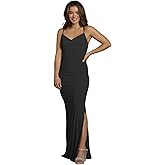 David's Bridal Jersey Cowl Neck Cross Back Sheath Dress