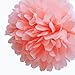 Dress My Cupcake 14" Coral Peach Tissue Paper Pom Poms, Set of 4 - Beach Party Decorations, Spring Party Supplies