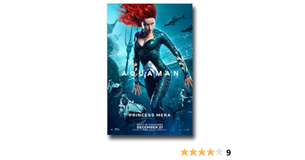 Art Posters Collectibles Art Aquaman Movie Poster Jason Momoa V4 24x36 Amber Heard Princess Mera Art