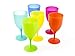 Imperial Home Plastic Party Glasses, Cups for Wine, Drinking, Cocktail, Colorful Goblets Set, Wine Glass for Parties, Poolside, Picnic, Home, etc., BPA Free Multi Color Cups, Set of 6
