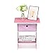 Furinno Dario End Table / Side Table / Night Stand / Bedside Table with Bin Drawer, 1-Pack, Pink/Light Pink