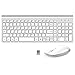 Wireless Keyboard and Mouse，Ergonomic Quiet Silent USB Full Size Pro Compact Keyboards Mice Combo Compatible Laptop Computer Pc for Windows Xp Android（Silver and White）
