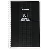 Maggift Dot Journal, Spiral Notebook, Bullet Notebook, 120 pages,5.5" x 8.5"  Wire-O (Black, 5.5" x 8.5")