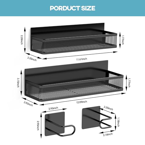 Highpro 3 Pack Magnetic Spice Rack for Refrigerator, Magnetic Refrigerator Organizer with Paper Towel Holder, Strong Magnetic Fridge Shelf for Refrigerator Microwave Oven Kitchen Organization