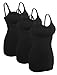 iloveSIA 3PCS Women's Nursing Cami Maternity Breastfeeding Tank Tops Black+Black+Black Size M Fit 34BC 32CD 36A
