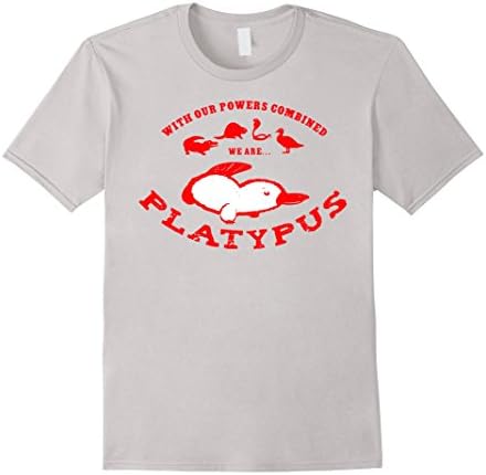 Men's We Are PLATYPUS T Shirt OUR POWERS COMBINED TEE XL Silver