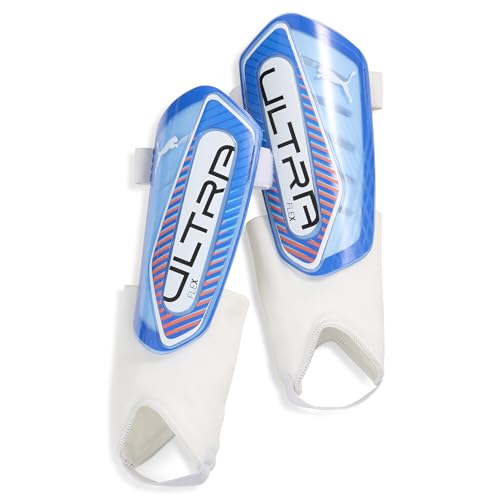 PUMA Tobilleras para fútbol Ultra Flex L, Ultra Blue White Glowing Red