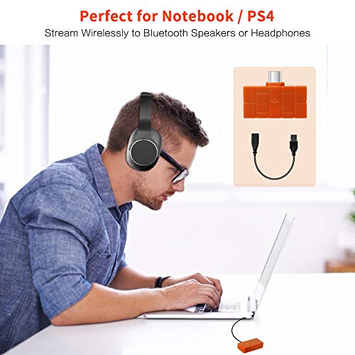 Bluetooth Transmitter Audio Adapter for Switch,RegeMoudal Bluetooth Transmitter with USB Type C Connector APTX Low Latency for Switch,AirPods,PS4,PC,Bluetooth Headphones,TV,Notebook,Computer - Thumbnail 4