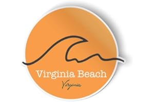 Squiddy Virginia Beach Virginia Wave - Vinyl Sticker for Car, Laptop, Notebook (4" high)