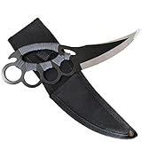 Promithi Outdoor Karambit Knife Camping Hunting Fixed Blade Knives Self-Defense Tactical Survival Straight Knife Diving Knife with Sheath