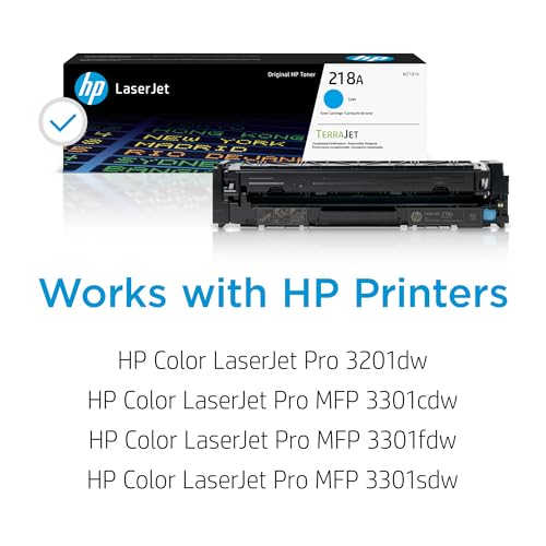 HP 218A Cyan Toner Cartridge | Works with Color Laserjet Pro 3201, MFP 3301 Series | W2181A
