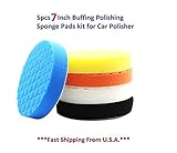 SHYN ABRASIVES 5Pcs 7inch Buffing Sponge Polishing Pad Kit Waxing Car Auto Polisher Use