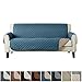 Home Fashion Designs Reversible Sofa Protector. Furniture Protector for Living Room with Secure Straps. Furniture Protectors for Kids, Dogs and Pets. (Sofa, Smoke Blue/Flax)