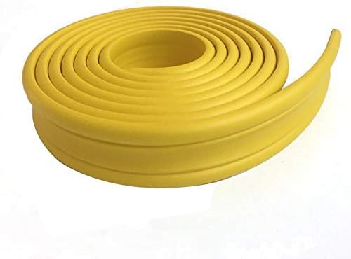 Rubber Seal Foam Tape Foam Seal Strip, Self-Sticking Decorative Strip Blackboard Border Waist Line Edge Strip Background Wall Border Corner Line, Anti-Collision, Thickness Is About 1Cm Size 200Cm*10Cm,Yellow [Energy Class A]