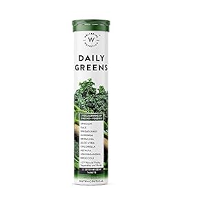Wellbeing Nutrition Daily Greens, Wholefood Multivitamin with Vitamin C, Zinc, B6, B12, Iron for Immunity and Detox with…