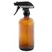 16oz Empty Amber Dark Brown Glass Spray Bottle (1 Pack) - Mist & Stream Sprayer - BPA Free - Boston Round Heavy Duty Bottle - For Essential Oils, Cleaning, Kitchen, Hair, Perfumes