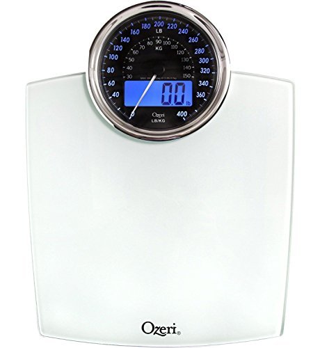 Ozeri Zb19-w 400 Lb. Rev Digital Electro-mechanical Dail Bathroom Glass Scale