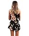 Seraih Women's Sexy Floral Print Strapless Jumpsuit Overlay Romper Jumpsuit (S, Black)
