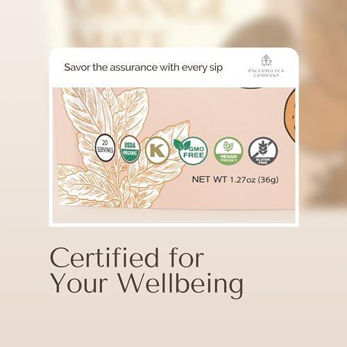 PALERMO ORGANIC YERBA MATE TEA BAGS 20 COUNT – CARAMEL ORANGE MATE WITH CHICORY & ROOIBOS – DECADENT ANTIOXIDANT-RICH DESSERT TEA, JUICY ORANGE & SWEET CARAMEL NOTES, UNSMOKED, VEGAN, GLUTEN-FREE