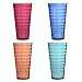Splash 28-ounce Multi Color Plastic Cup Tumblers | Set of 8 in 4 Assorted Colors