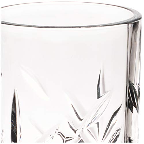 Timeless 10 Ounce Highball Glasses, Set of 6 Etched Drinking Glasses DishwasherSafe, Chip
