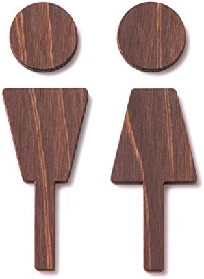 木製 トイレサインプレート A ダークブラウン 国産ヒノキ材 トイレ マーク トイレプレート シール式 日本製 Toilet トイレマーク 再入荷 予約販売 おしゃれ ピクトサイン ピクトグラム 表示