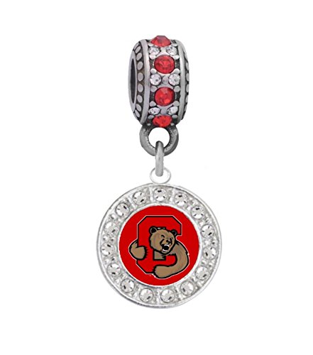 Cornell University Crystal Charm Fits Most bracelet Lines Including Pandora, Chamilia, Troll, Biagi, Zable, Kera, Personality, Reflections, Silverado and More
