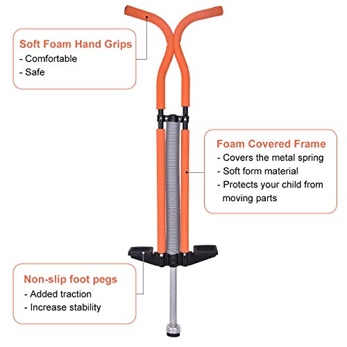 image for GYMAX Pogo Stick, Pogo Jumper Jumping Stick Supports Up to 125lbs, for