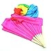 Estone Hand Made Colorful Belly Dance Dancing Silk Bamboo Long Fans Veils 4 Colors (Colorful)